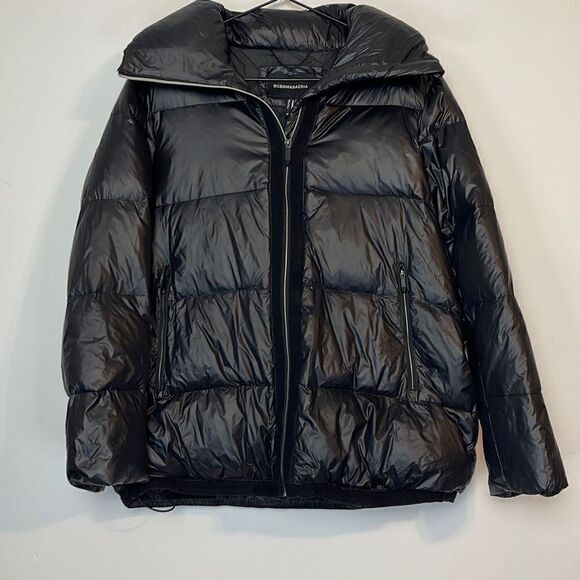 BCBGMaxAzria Black Super Puff Puffer Jacket M NWT - Picture 1 of 6